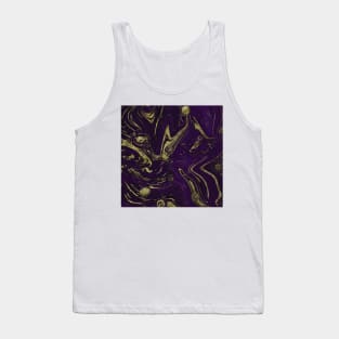 Gold Faux Glitter & Violet Purple Marble Abstract Art Tank Top